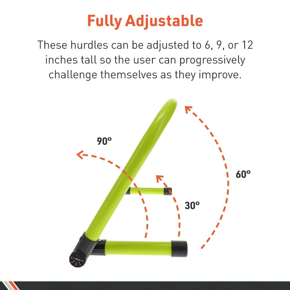 Adjustable Speed Training Hurdles – Set of 5 | Agility & Jump Training Equipment for Soccer, Track & Field, Basketball & More (Up to 19")