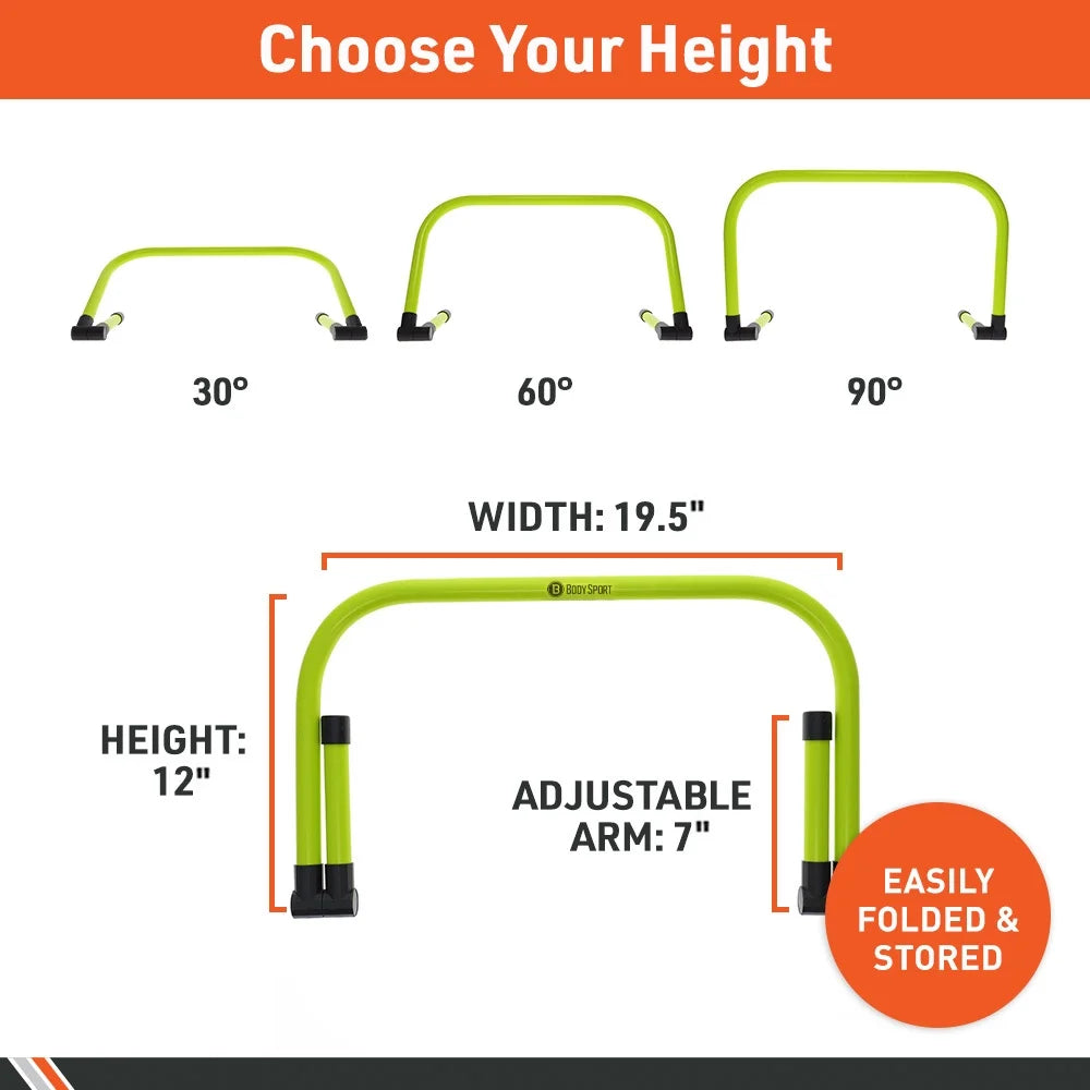 Adjustable Speed Training Hurdles – Set of 5 | Agility & Jump Training Equipment for Soccer, Track & Field, Basketball & More (Up to 19")