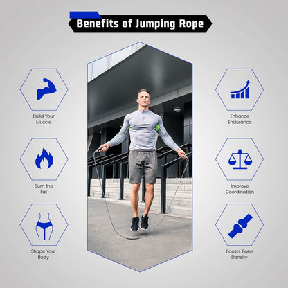 VOXLOVA Weighted Jump Rope – 1LB Heavy Jump Rope for Men & Women | Adjustable 9MM Rope with Non-Slip Aluminum Handles | Cardio, HIIT & Fitness Training