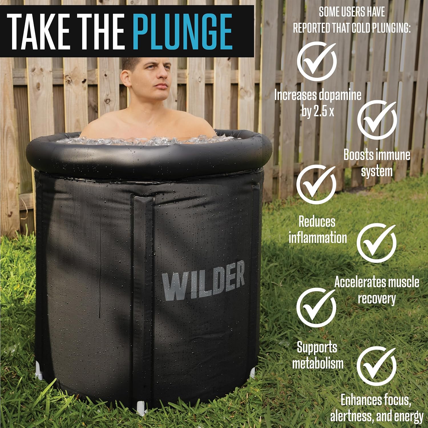 Wilder XL Cold Plunge Tub – 86 Gallon Triple-Insulated Portable Ice Bath for Recovery
