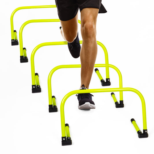 Adjustable Speed Training Hurdles – Set of 5 | Agility & Jump Training Equipment for Soccer, Track & Field, Basketball & More (Up to 19")