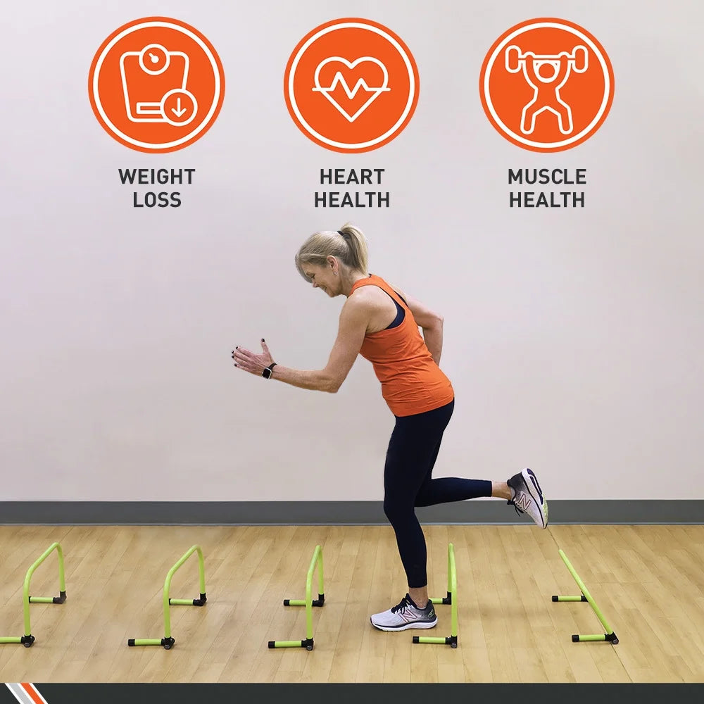 Adjustable Speed Training Hurdles – Set of 5 | Agility & Jump Training Equipment for Soccer, Track & Field, Basketball & More (Up to 19")