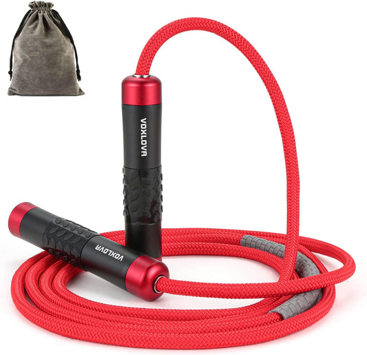 VOXLOVA Weighted Jump Rope – 1LB Heavy Jump Rope for Men & Women | Adjustable 9MM Rope with Non-Slip Aluminum Handles | Cardio, HIIT & Fitness Training